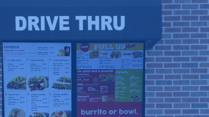 Digital menu drive thru 